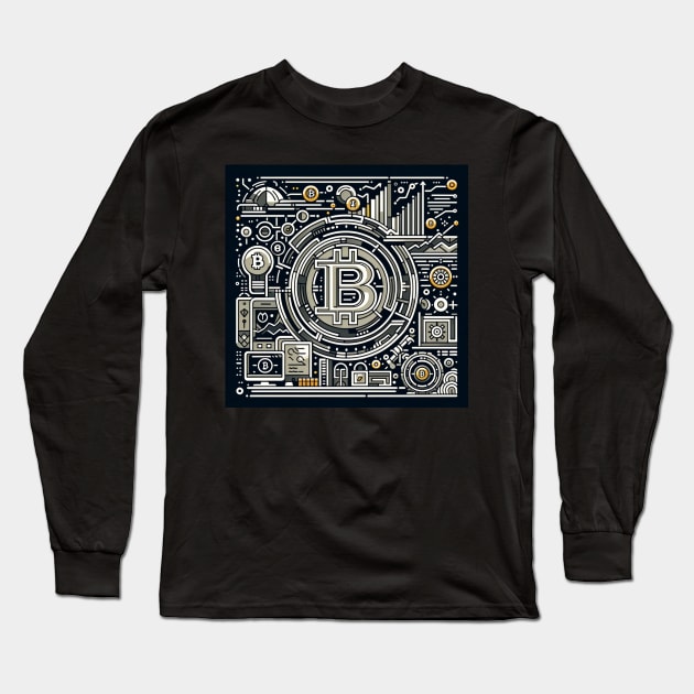 Blockchain Nexus: The Digital Currency Matrix Long Sleeve T-Shirt by heartyARTworks